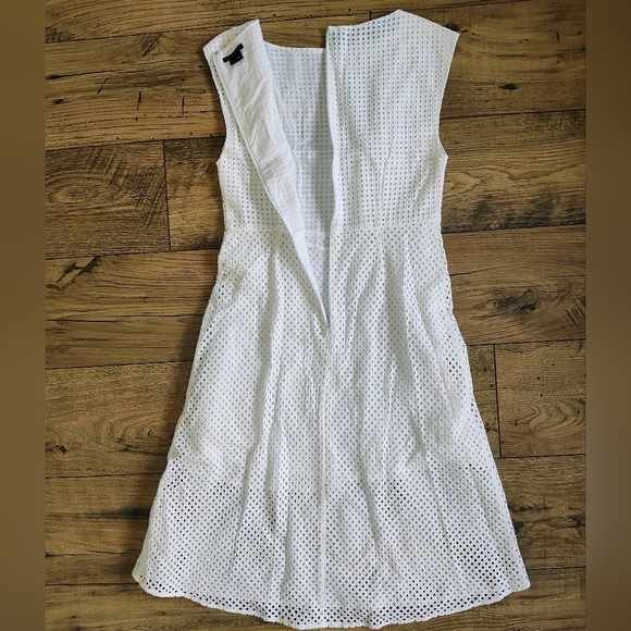 Theory White Eyelet Midi Dress - Picture 6 of 8